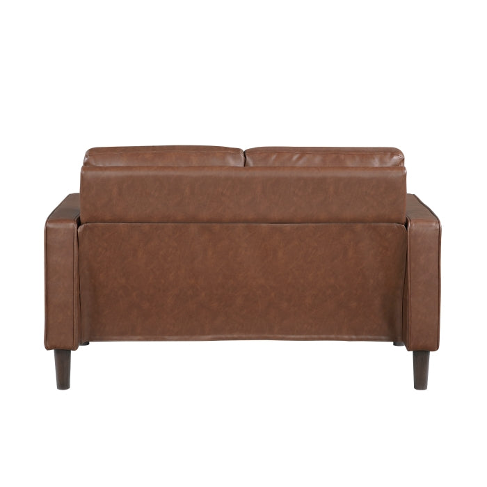 Homelegance 9203CHC-2 Malcolm Chocolate Faux Leather Loveseat