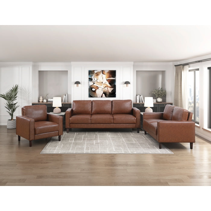 Homelegance 9203CHC-3 Malcolm Chocolate Faux Leather Sofa