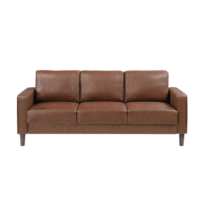 Homelegance 9203CHC-3 Malcolm Chocolate Faux Leather Sofa