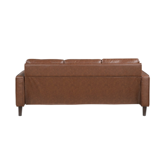 Homelegance 9203CHC-3 Malcolm Chocolate Faux Leather Sofa