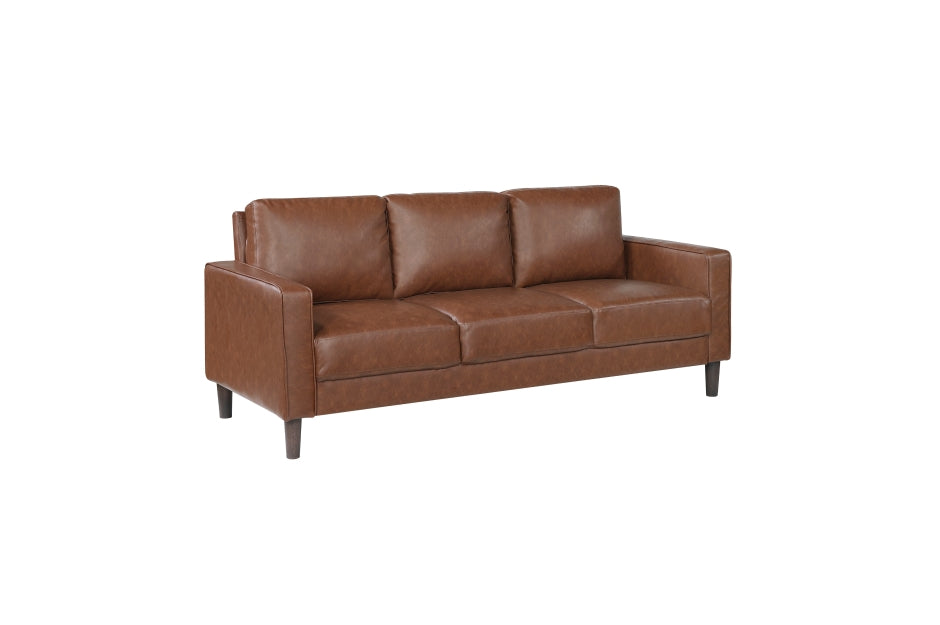 Homelegance 9203CHC-3 / 2 Malcolm Chocolate Faux Leather Sofa Loveseat Set
