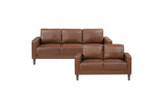 Homelegance 9203CHC-3 / 2 Malcolm Chocolate Faux Leather Sofa Loveseat Set
