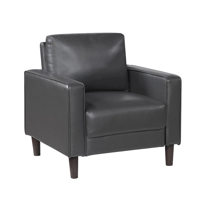 Homelegance 9203DGY-1 Malcolm Dark Grey Faux Leather Accent Chair