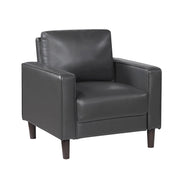 Homelegance 9203DGY-1 Malcolm Dark Grey Faux Leather Accent Chair