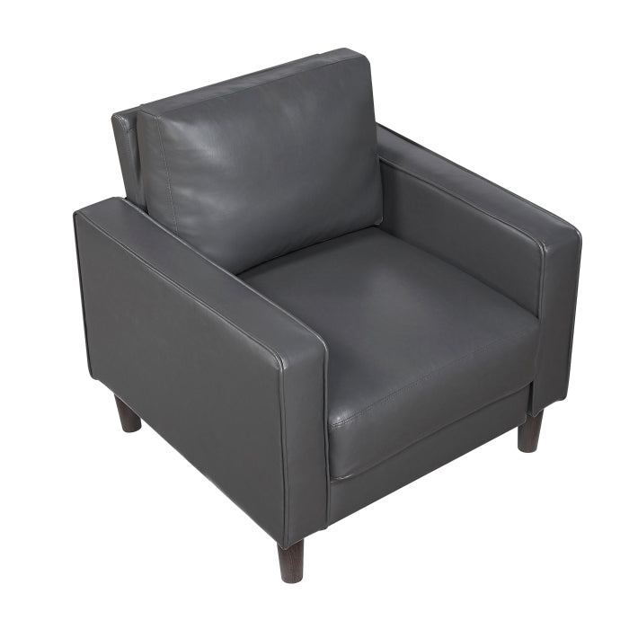 Homelegance 9203DGY-1 Malcolm Dark Grey Faux Leather Accent Chair
