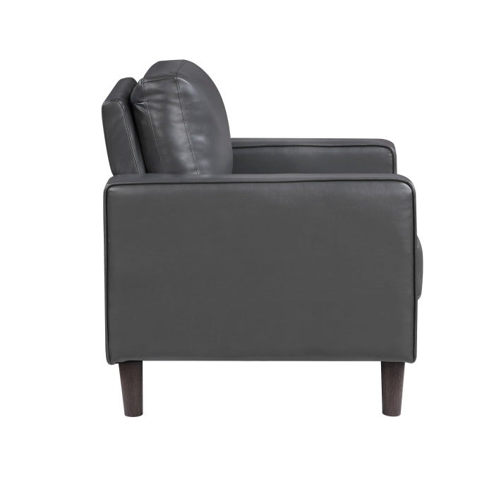 Homelegance 9203DGY-1 Malcolm Dark Grey Faux Leather Accent Chair