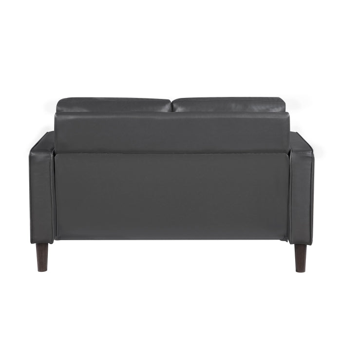 Homelegance 9203DGY-2 Malcolm Dark Grey Leather Loveseat