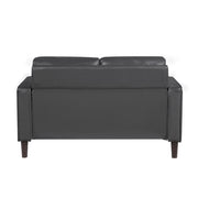 Homelegance 9203DGY-3 / 2 Malcolm Dark Grey Faux Leather Sofa Loveseat Set