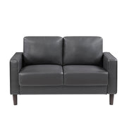 Homelegance 9203DGY-3 / 2 Malcolm Dark Grey Faux Leather Sofa Loveseat Set