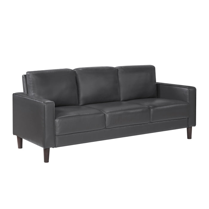 Homelegance 9203DGY-3 Malcolm Dark Grey Faux Leather Sofa