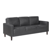Homelegance 9203DGY-3 Malcolm Dark Grey Faux Leather Sofa