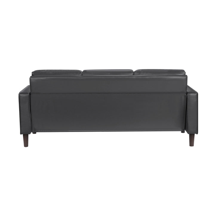 Homelegance 9203DGY-3 Malcolm Dark Grey Faux Leather Sofa