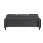 Homelegance 9203DGY-3 Malcolm Dark Grey Faux Leather Sofa