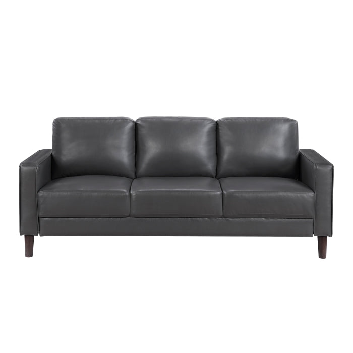 Homelegance 9203DGY-3 Malcolm Dark Grey Faux Leather Sofa