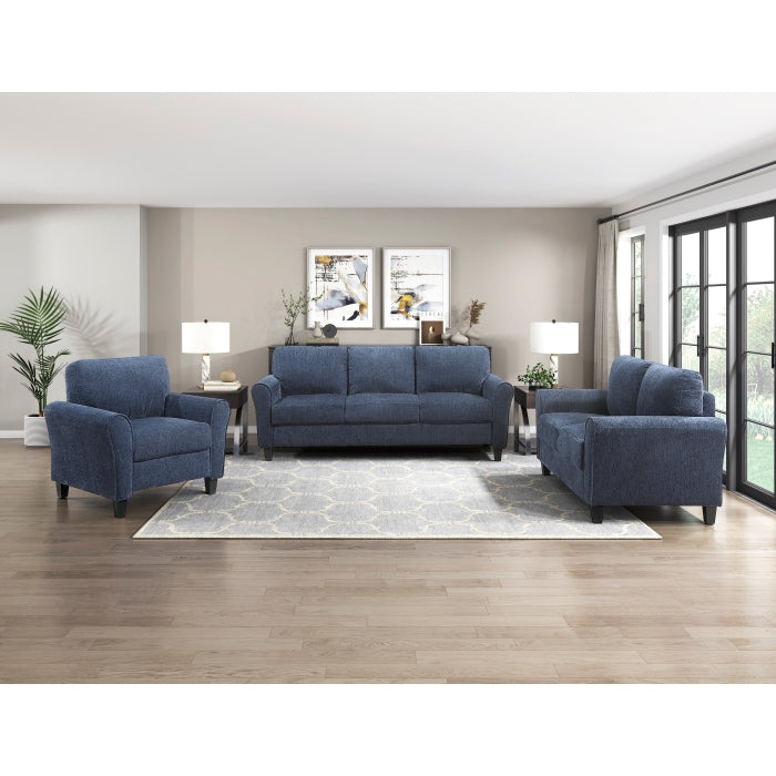 Homelegance 9209NFNV Ellery Blue Chenille Sofa Loveseat Set