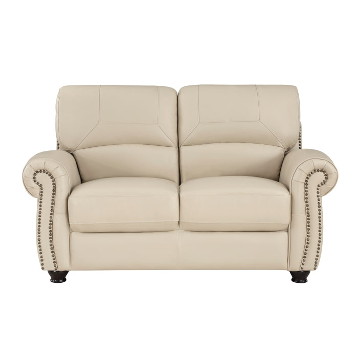 Homelegance 9269CR-2 Foxborough Cream Leather Loveseat Set