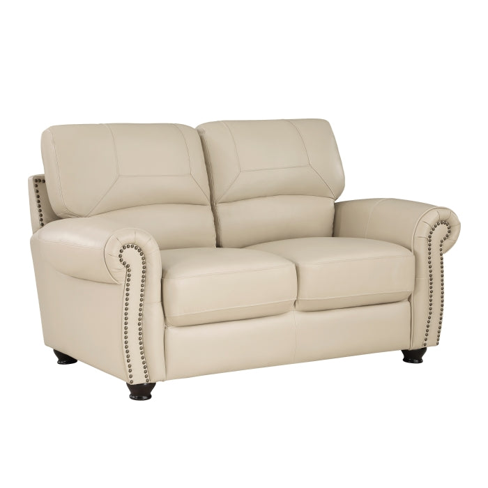 Homelegance 9269CR-2 Foxborough Cream Leather Loveseat Set