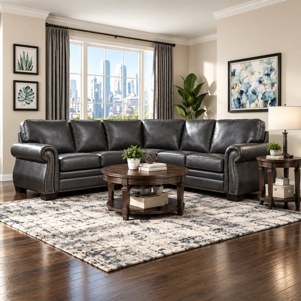 Homelegance 9289DB*SC Wareham Leather Sectional ( 3 Pieces )