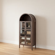 FOA SL-AC8001WN-3A Gateshead Walnut Arched Cabinet