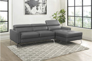 Homelegance 9408DGY Ashland Grey Genuine Leather Match Sofa Chaise