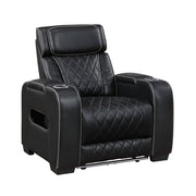 Homelegance 9516BLK-1PWH Fairway Black Power Reclining Chair w/ Power Headrest
