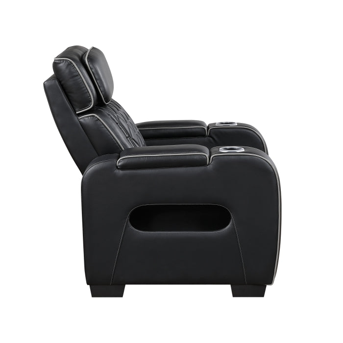 Homelegance 9516BLK-1PWH Fairway Black Power Reclining Chair w/ Power Headrest