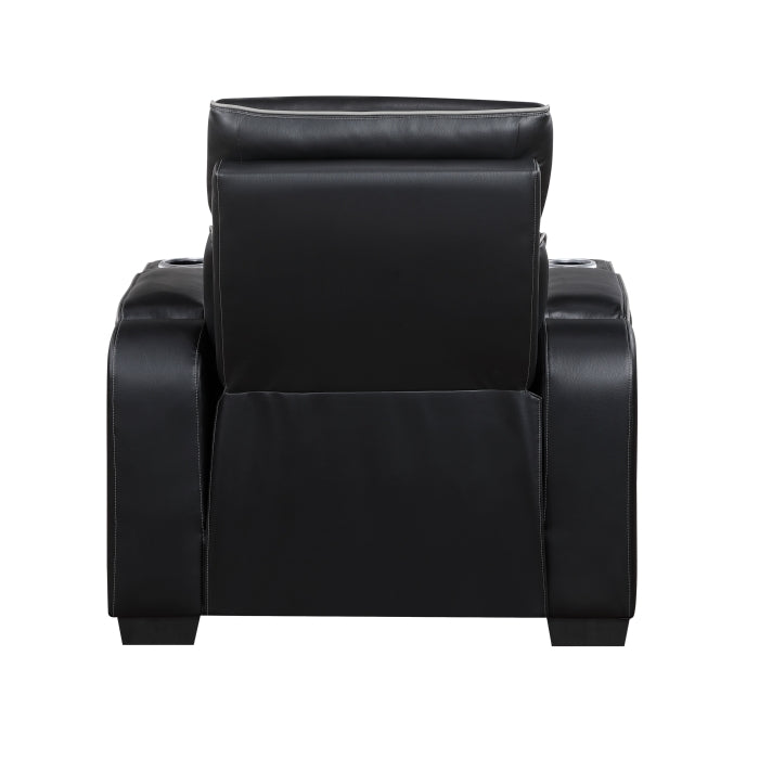 Homelegance 9516BLK-1PWH Fairway Black Power Reclining Chair w/ Power Headrest
