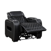 Homelegance 9516BLK-1PWH Fairway Black Power Reclining Chair w/ Power Headrest