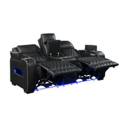 Homelegance 9516BLK-2PWH Fairway Black Power Double Reclining Love Seat with Center Console