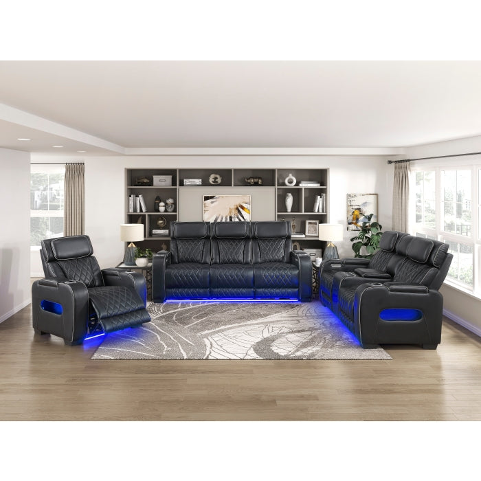 Homelegance 9516BLK-1PWH Fairway Black Power Reclining Chair w/ Power Headrest