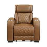 Homelegance 9516BRW-1PWH Fairway Brown Power Reclining Chair w/ Power Headrest