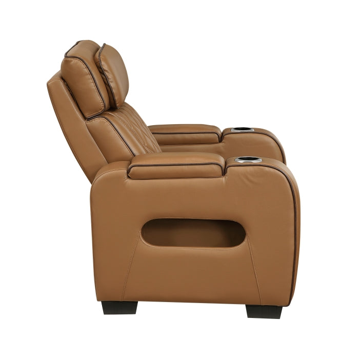Homelegance 9516BRW-1PWH Fairway Brown Power Reclining Chair w/ Power Headrest