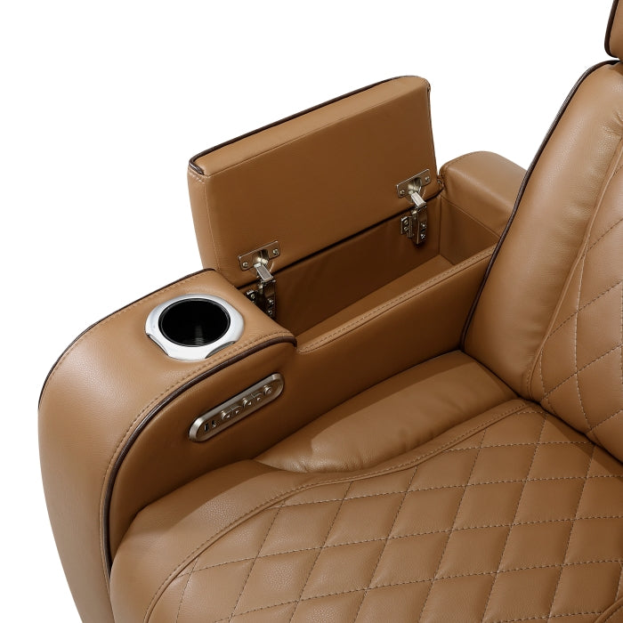 Homelegance 9516BRWS*33L2RCNPWH Fairway Brown 3-Piece Power Reclining Sectional