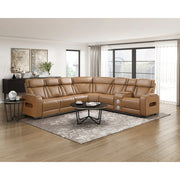 Homelegance 9516BRWS*33L2RCNPWH Fairway Brown 3-Piece Power Reclining Sectional