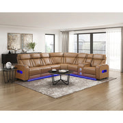 Homelegance 9516BRWS*33L2RCNPWH Fairway Brown 3-Piece Power Reclining Sectional