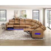 Homelegance 9516BRWS*33L2RCNPWH Fairway Brown 3-Piece Power Reclining Sectional