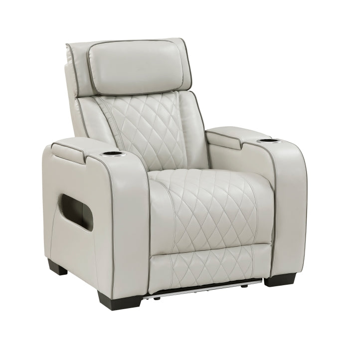 Homelegance 9516TPE-1PWH Fairway Taupe Power Reclining Chair w/ Power Headrest