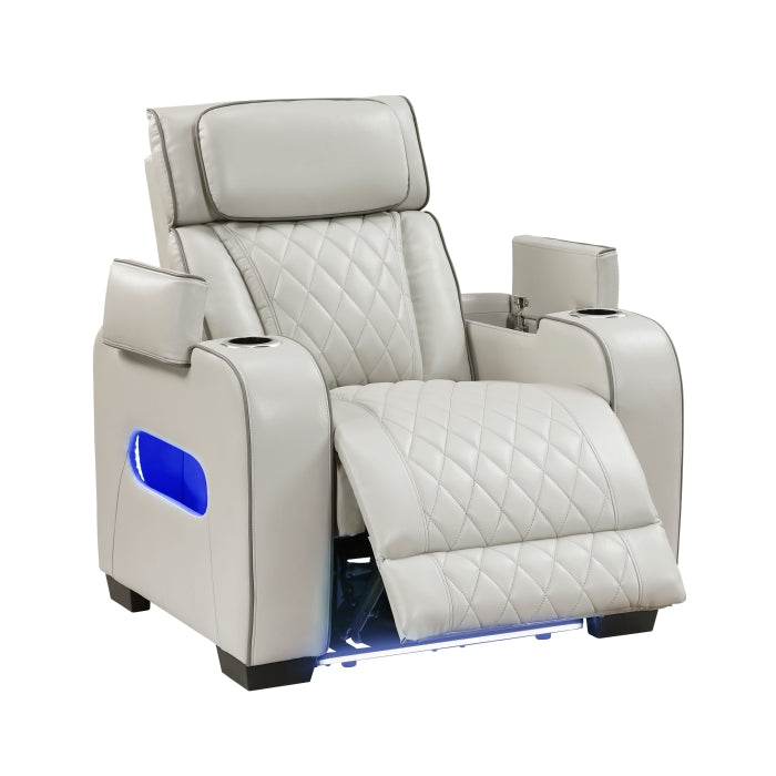 Homelegance 9516TPE-1PWH Fairway Taupe Power Reclining Chair w/ Power Headrest