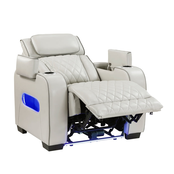 Homelegance 9516TPE-1PWH Fairway Taupe Power Reclining Chair w/ Power Headrest