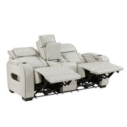 Homelegance 9516TPE-2PWH Fairway White Power Double Reclining Love Seat with Center Console