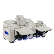 Homelegance 9516TPE-2PWH Fairway White Power Double Reclining Love Seat with Center Console