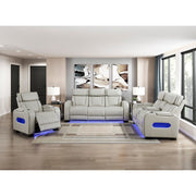 Homelegance 9516TPE-2PWH Fairway White Power Double Reclining Love Seat with Center Console