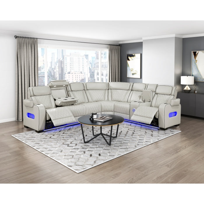 Homelegance 9516TPES*33L2RCNPWH Fairway Taupe 3-Piece Power Reclining Sectional