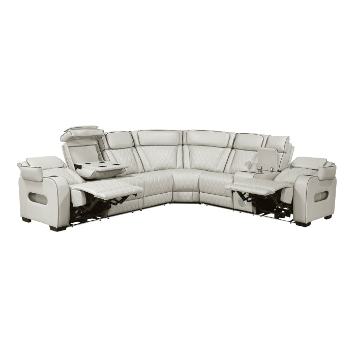 Homelegance 9516TPES*33L2RCNPWH Fairway Taupe 3-Piece Power Reclining Sectional