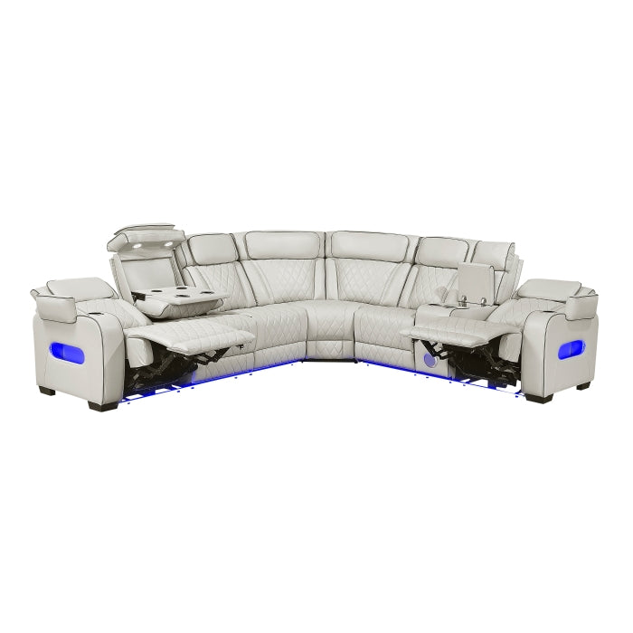 Homelegance 9516TPES*33L2RCNPWH Fairway Taupe 3-Piece Power Reclining Sectional