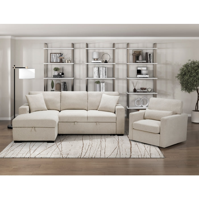 Homelegance 9630BE-1SW Pompano Beige Swivel Chair w/ Pillow