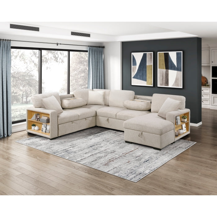 Homelegance 9630BE*42LRC Pompano Beige Sectional with Right Chaise