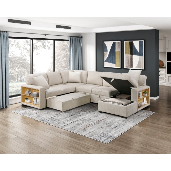 Homelegance 9630BE*42LRC Pompano Beige Sectional with Right Chaise