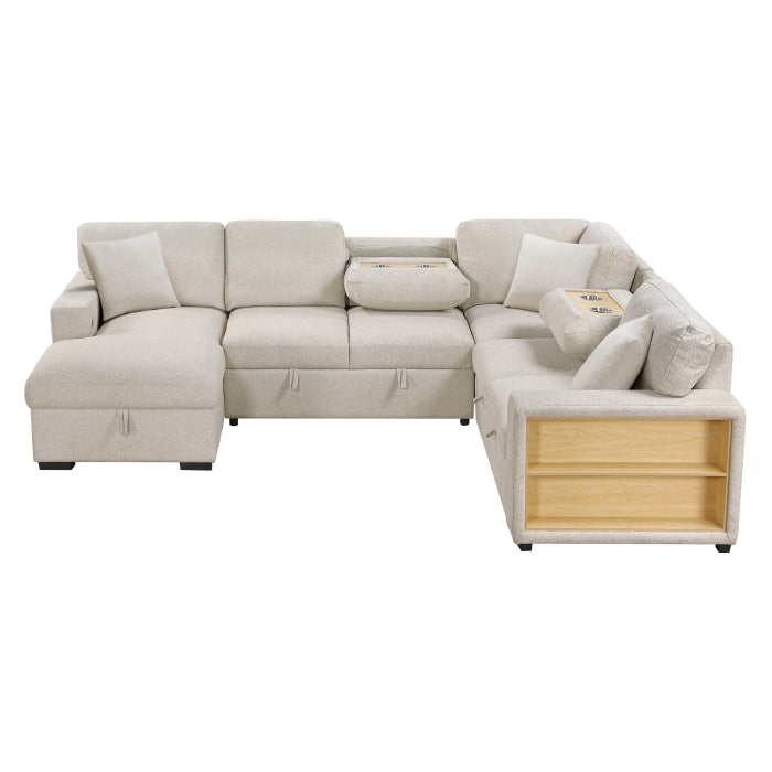 Homelegance 9630BE*4LC2R Pompano Beige Sectional with Left Chaise