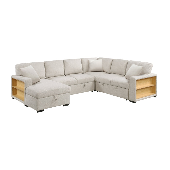 Homelegance 9630BE*4LC2R Pompano Beige Sectional with Left Chaise